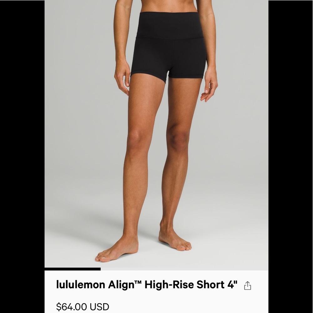 NWT lululemon HR align short 4”